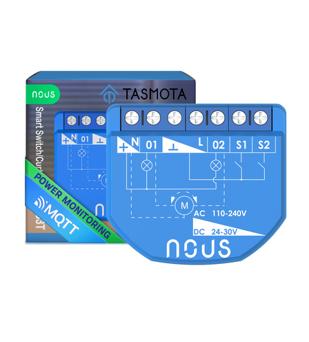 Nous B3T WiFi Tasmota Switch Module(2 channel with PM) / Curtain module(1 channel) (ESP32) NOUS B3T